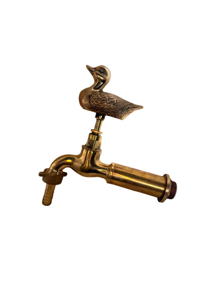 Vintage Solid Brass Garden Hose Tap with Duck Handle