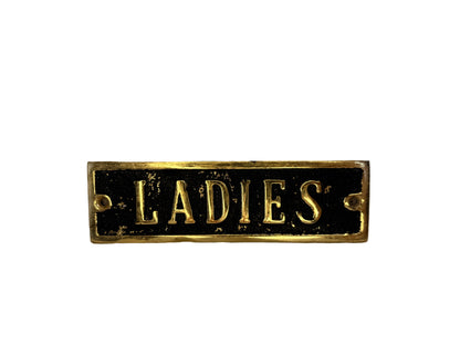 Solid Brass “LADIES” Door Sign