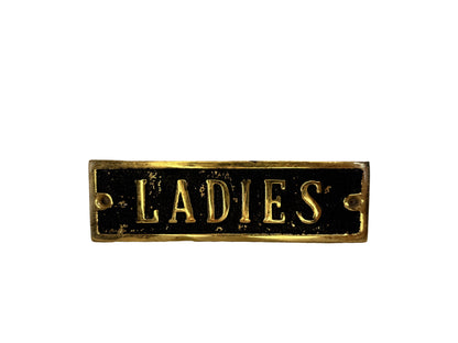 Solid Brass “LADIES” Door Sign