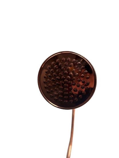 Exposed Solid Brass and Copper Shower Set with Curved Finish and Copper Rose