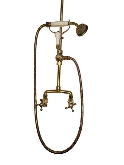 Exposed Solid Brass Shower Set with Telephone Hand Shower