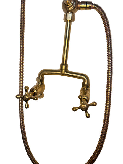 Exposed Solid Brass Shower Set with Telephone Hand Shower
