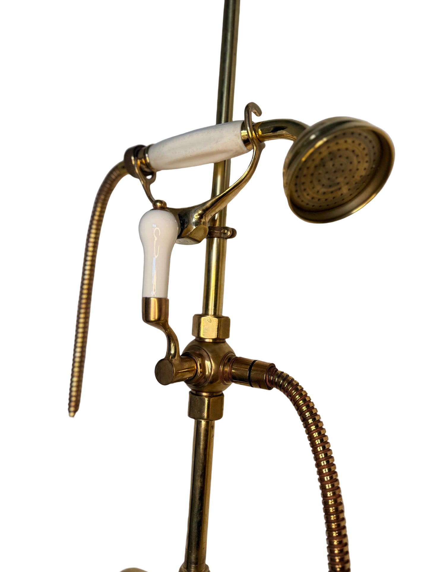 Exposed Solid Brass Shower Set with Telephone Hand Shower