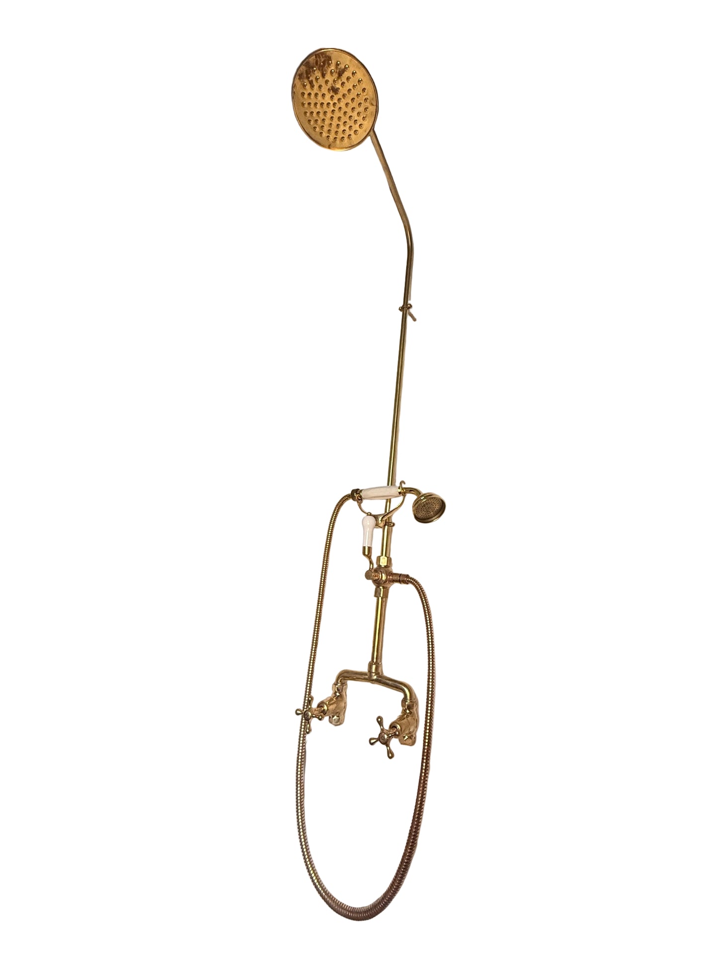 Exposed Solid Brass Shower Set with Telephone Hand Shower