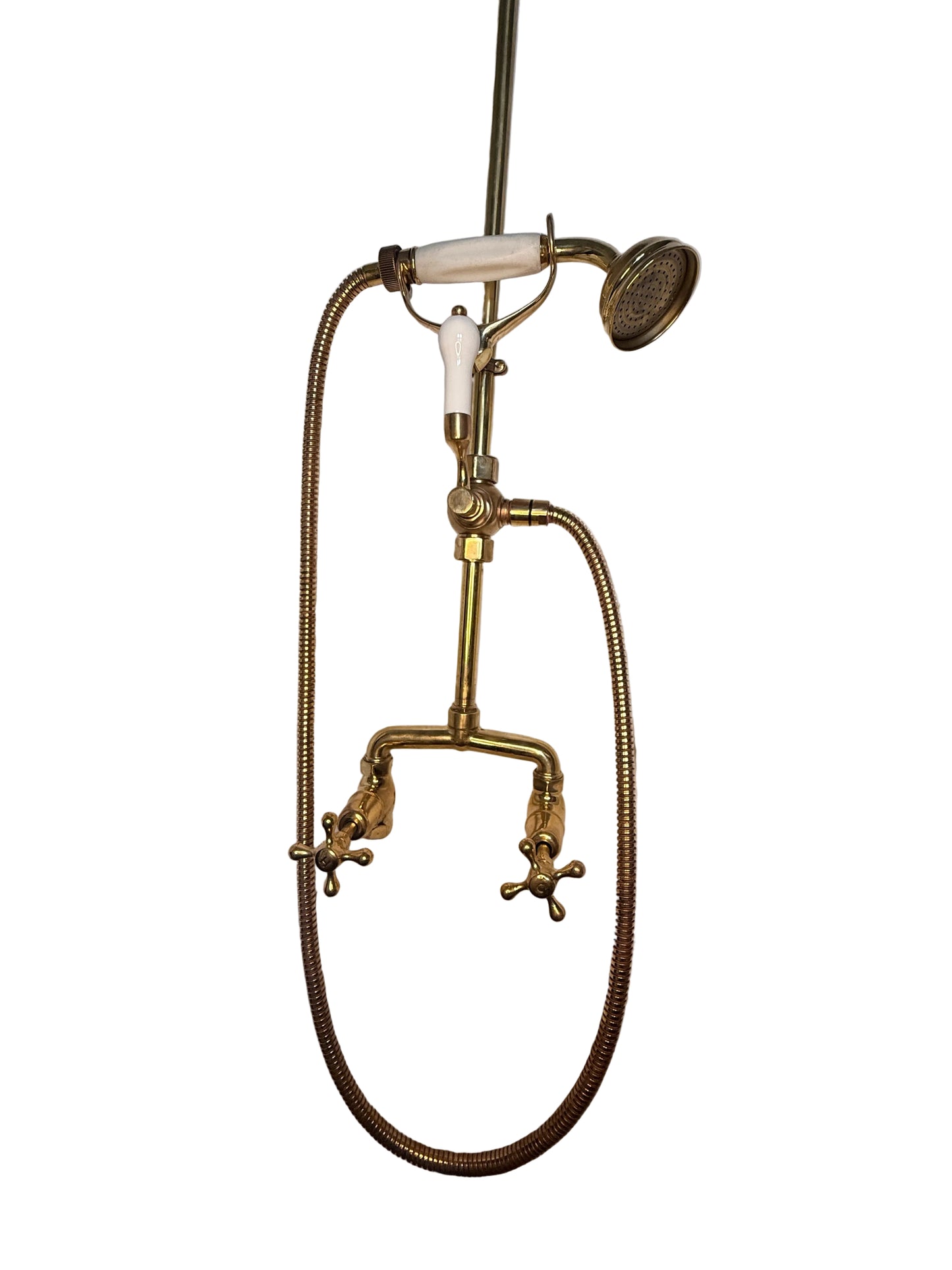 Exposed Solid Brass Shower Set with Telephone Hand Shower