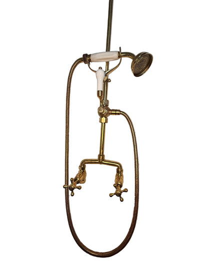 Exposed Solid Brass Shower Set with Telephone Hand Shower