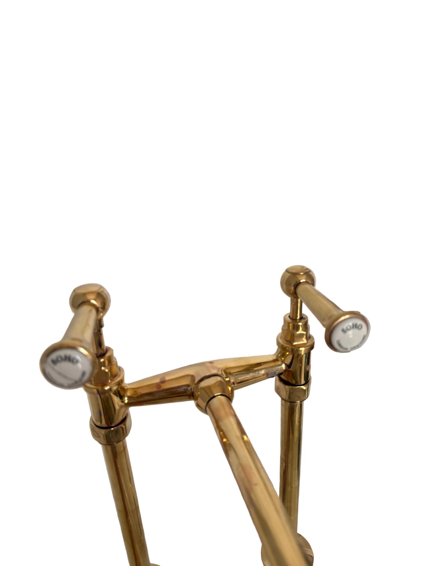 Solid Brass Freestanding Kitchen Tap with Pillar Mount Design