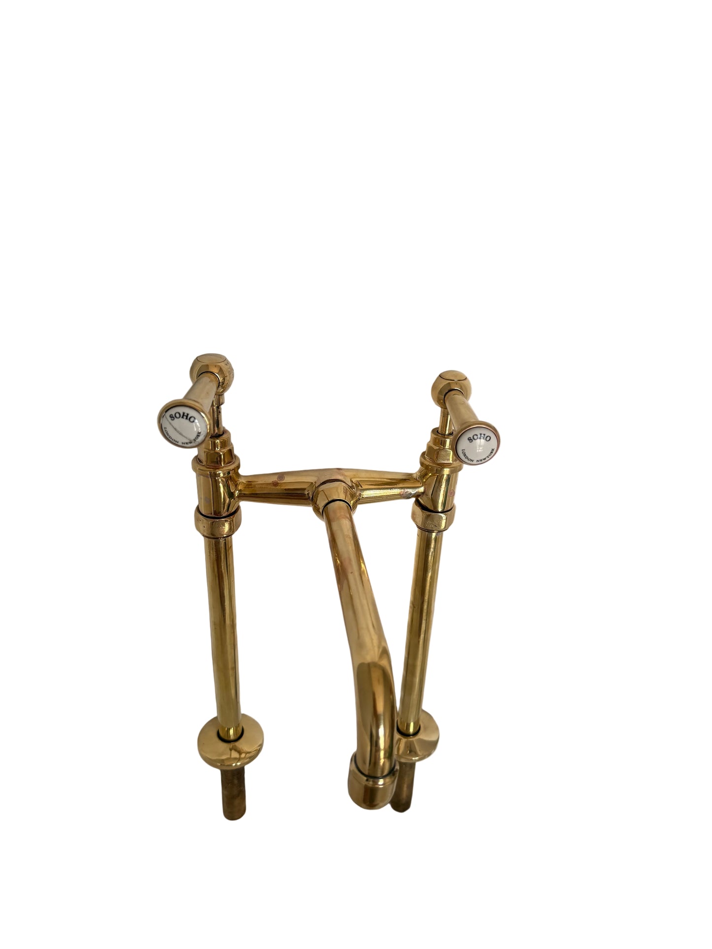 Solid Brass Freestanding Kitchen Tap with Pillar Mount Design