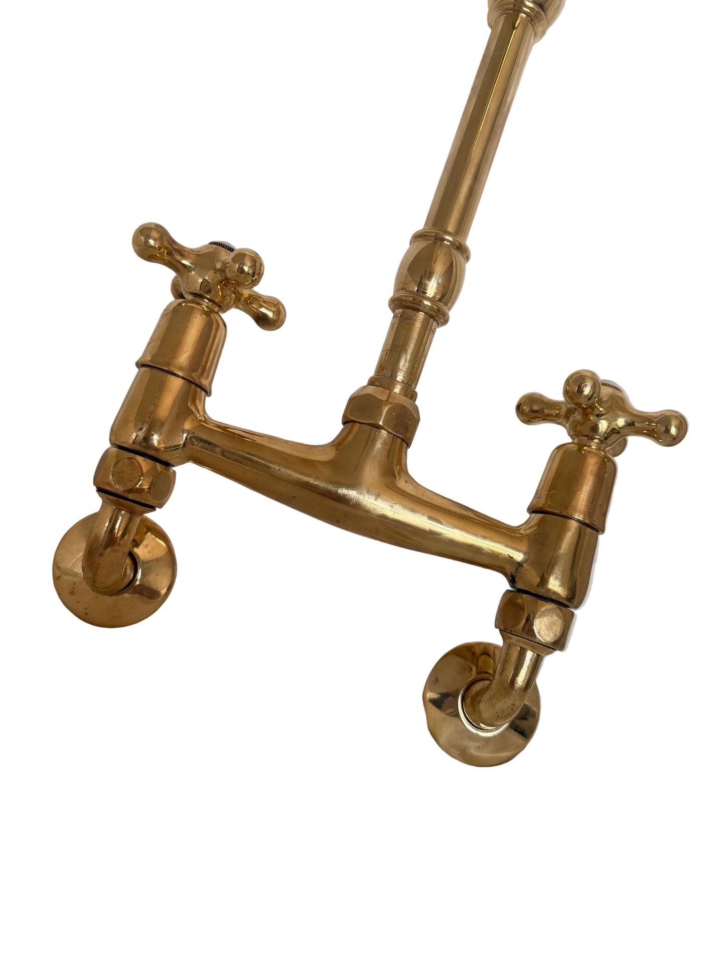 Wall-Mounted Brass Kitchen Bridge Mixer Tap