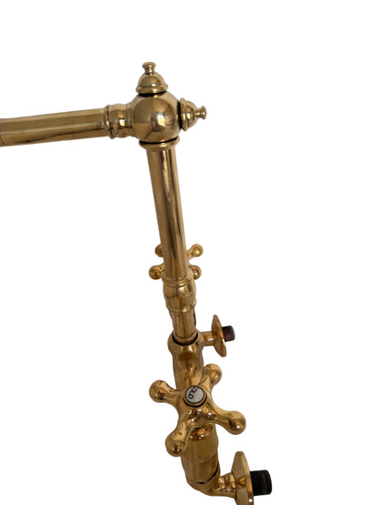 Wall-Mounted Brass Kitchen Bridge Mixer Tap