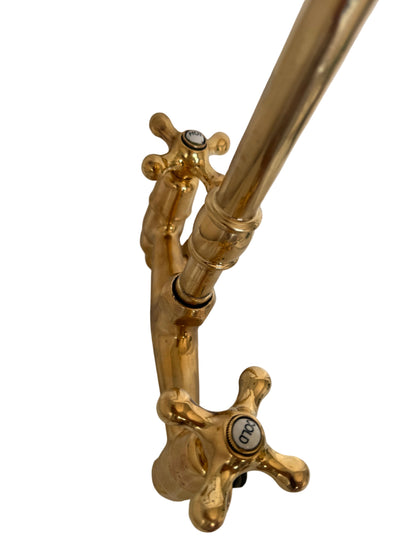 Wall-Mounted Brass Kitchen Bridge Mixer Tap