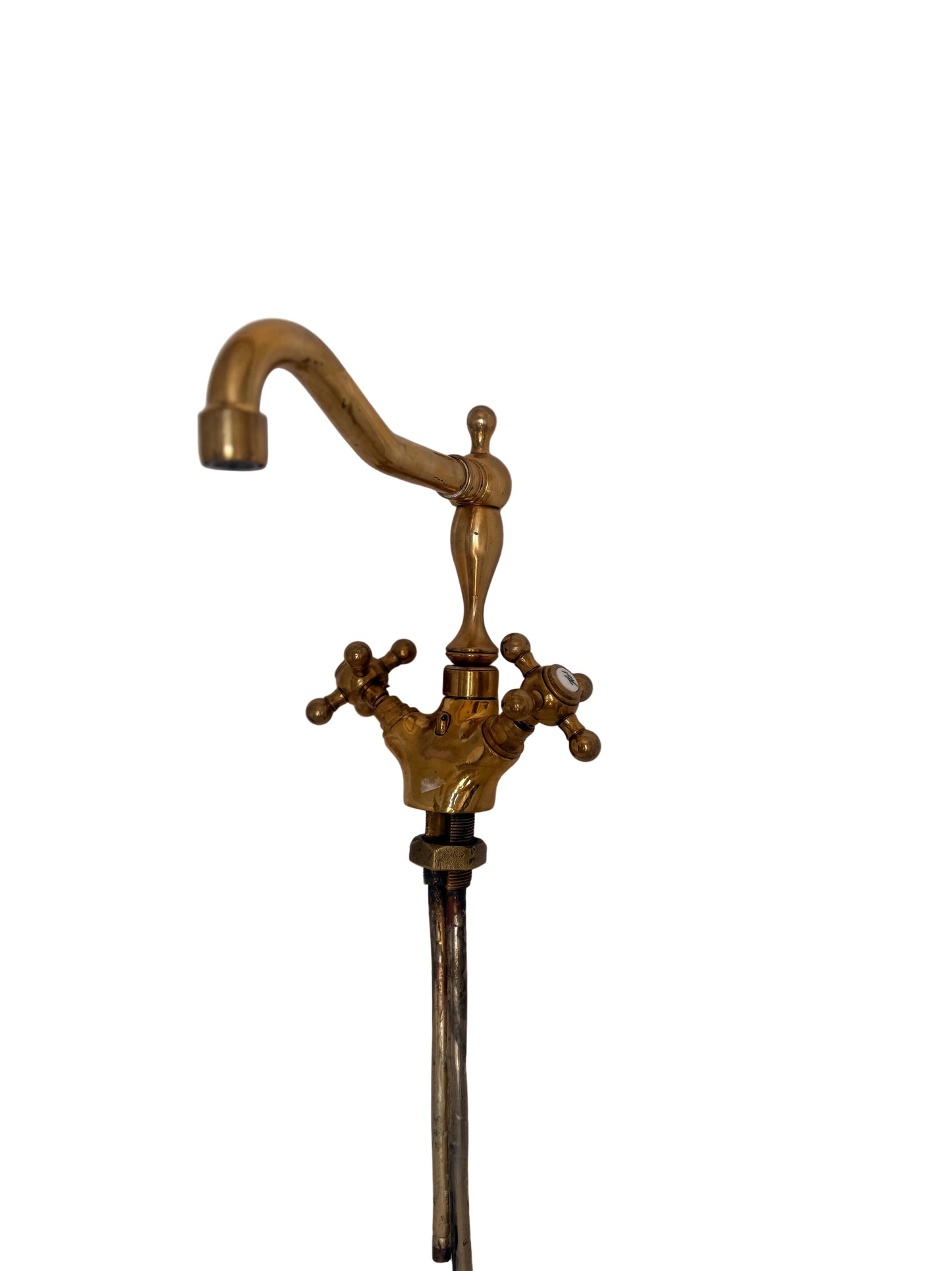 Vintage-Style Solid Brass Kitchen Mixer