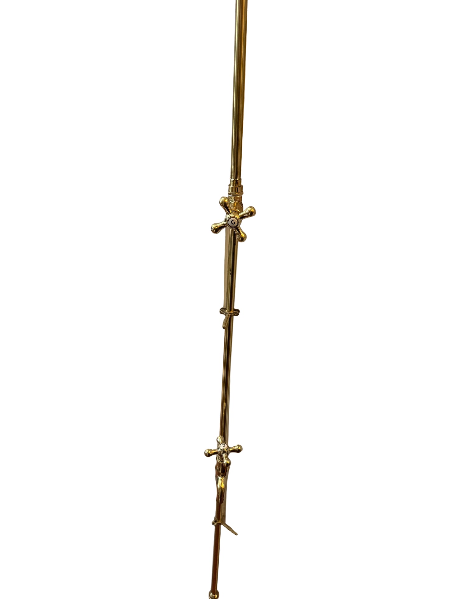 Solid Brass Floor Mounted Cold Water Shower with Foot Tap