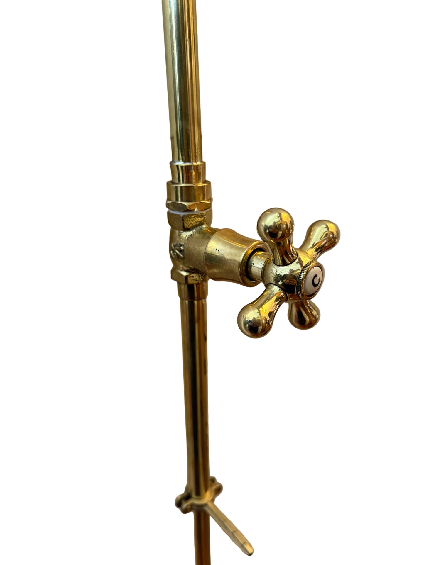 Solid Brass Floor Mounted Cold Water Shower with Foot Tap