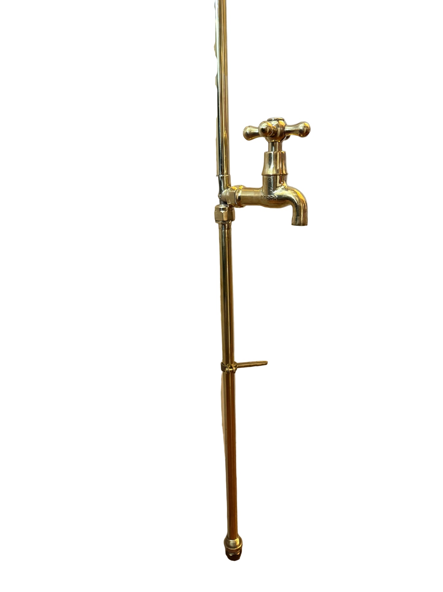 Solid Brass Floor Mounted Cold Water Shower with Foot Tap