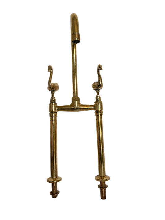 Customised Solid Brass Freestanding Mixer Tap with Bird Handles