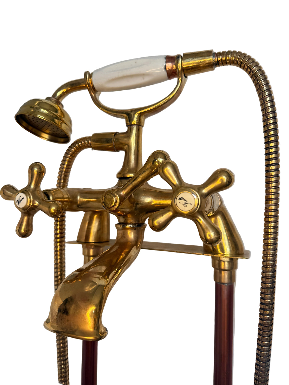 Solid Brass Antique-Style Freestanding Bath Mixer