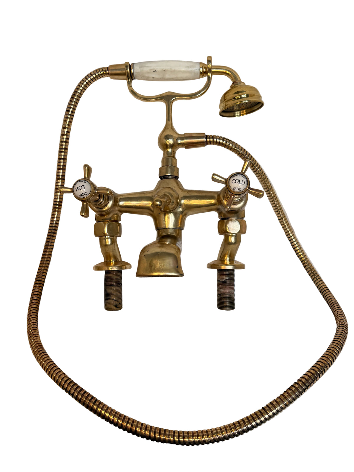 Solid Brass pillar mounted bath mixer with solid head parts