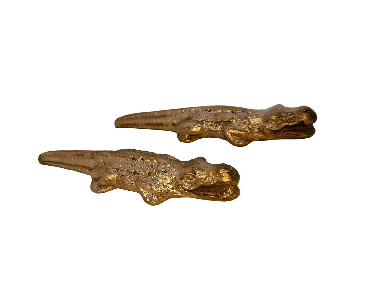 Solid Brass Alligator Figurines