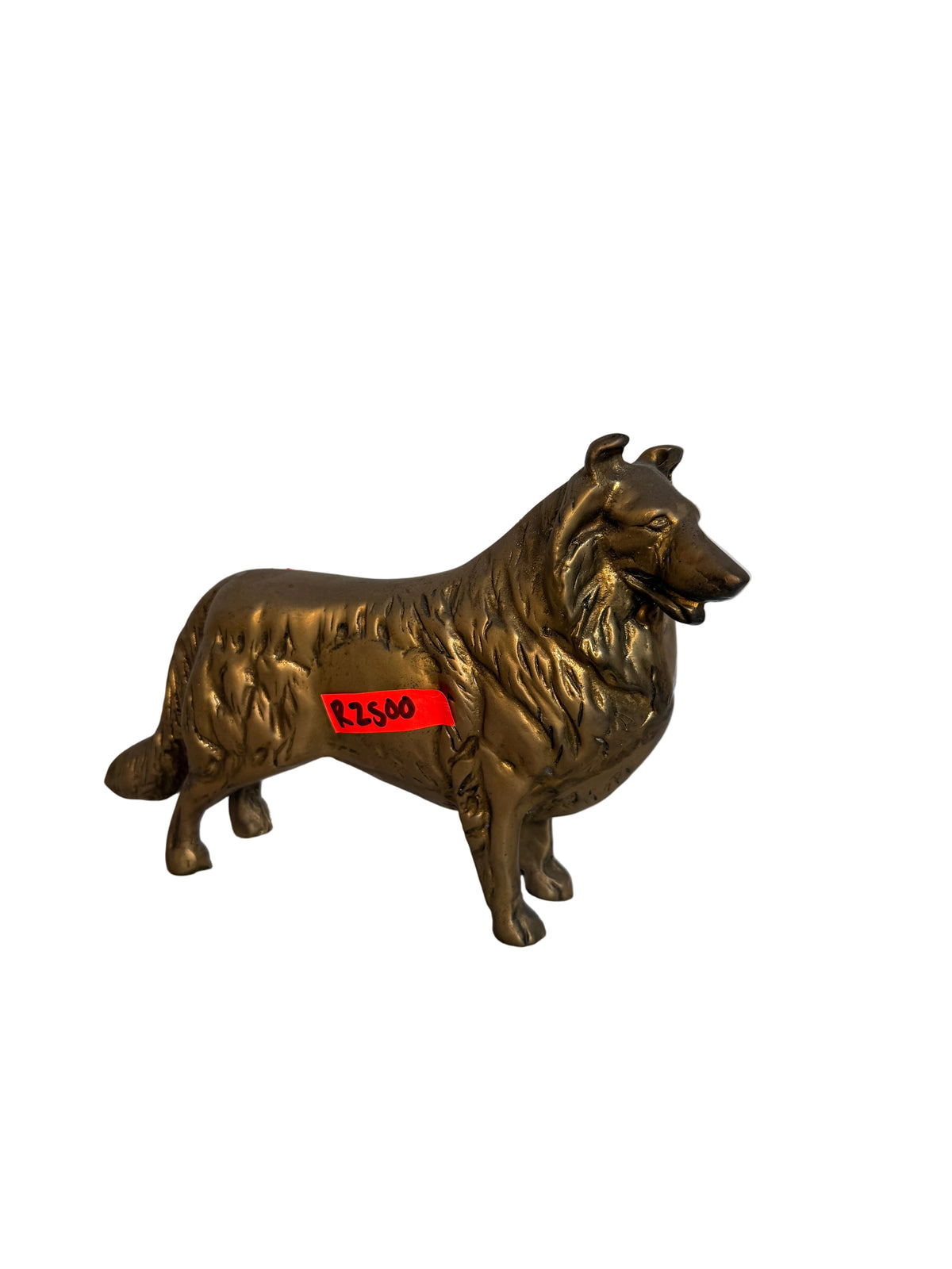 Solid Brass Collie Dog Figurine