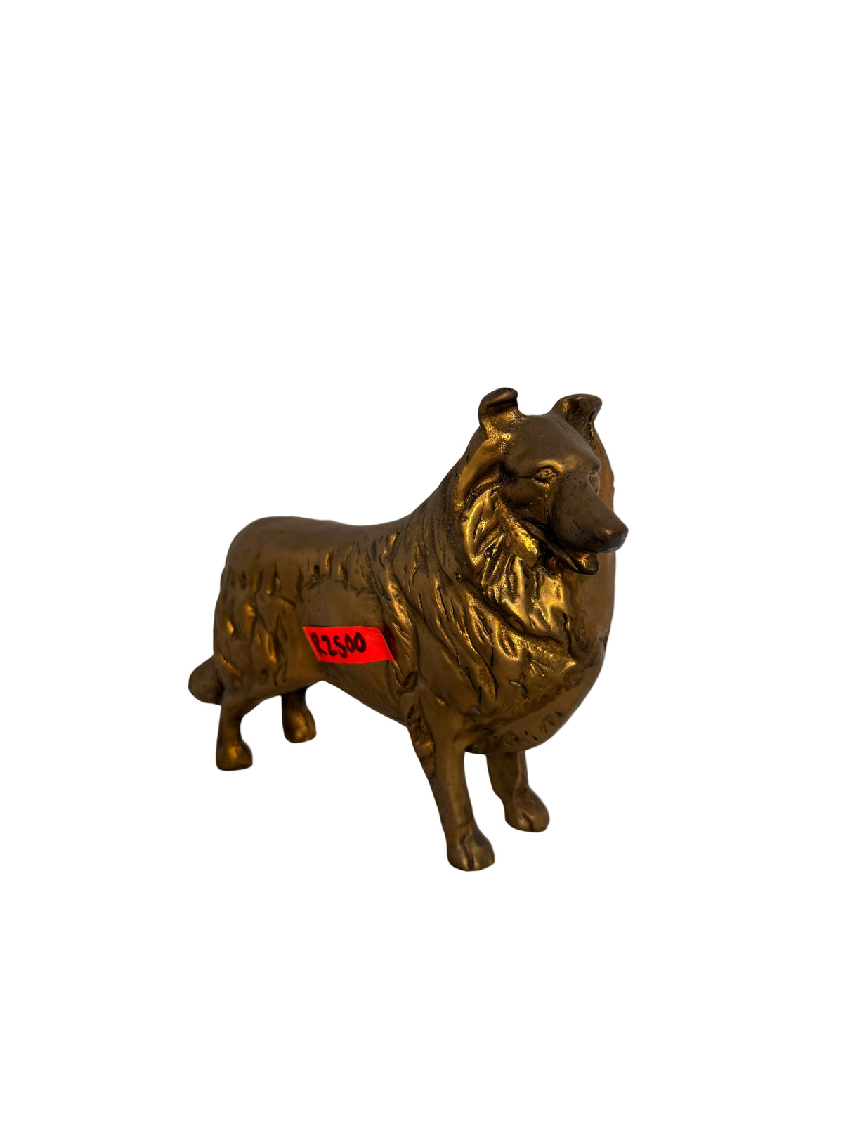 Solid Brass Collie Dog Figurine