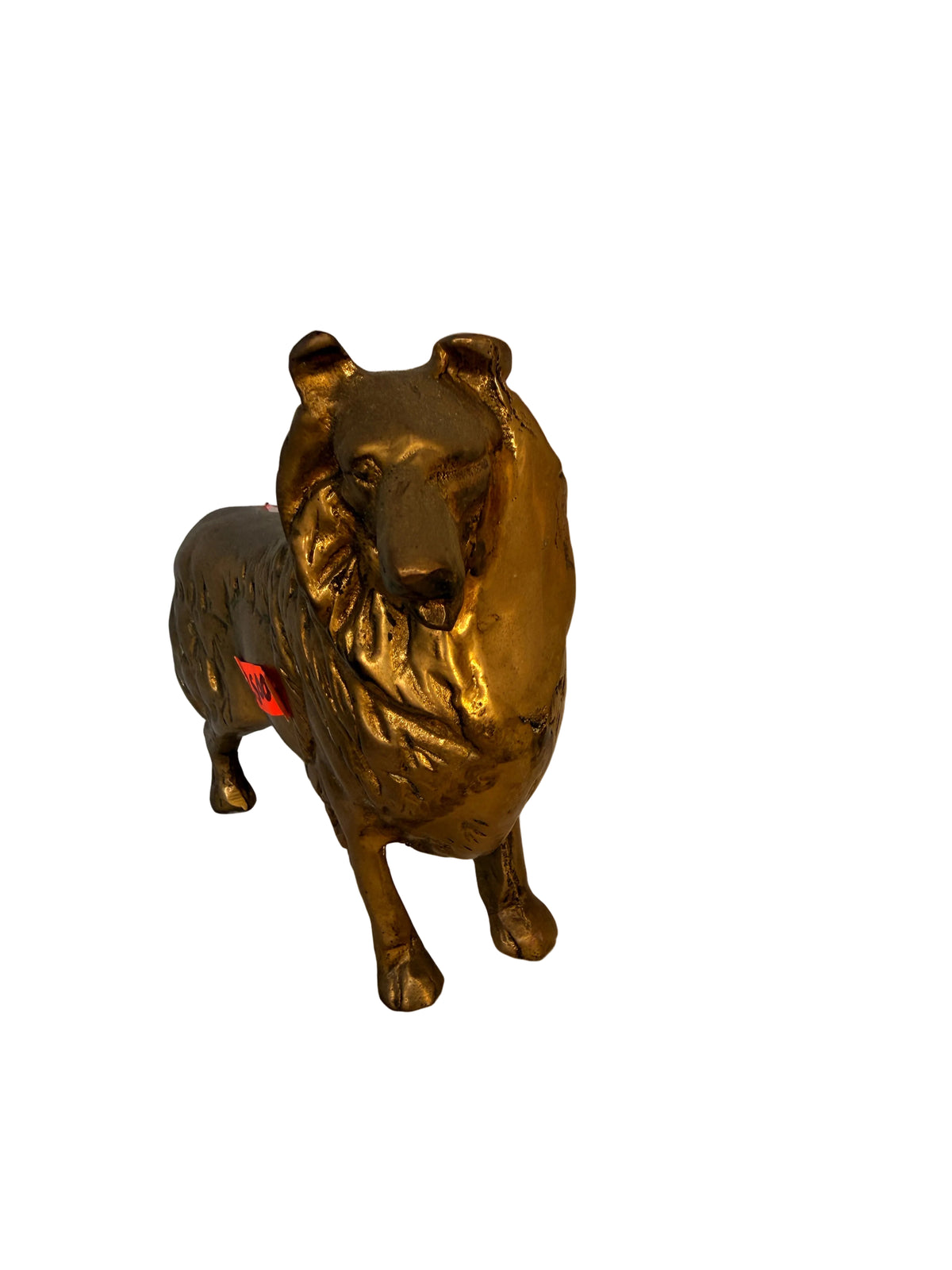 Solid Brass Collie Dog Figurine