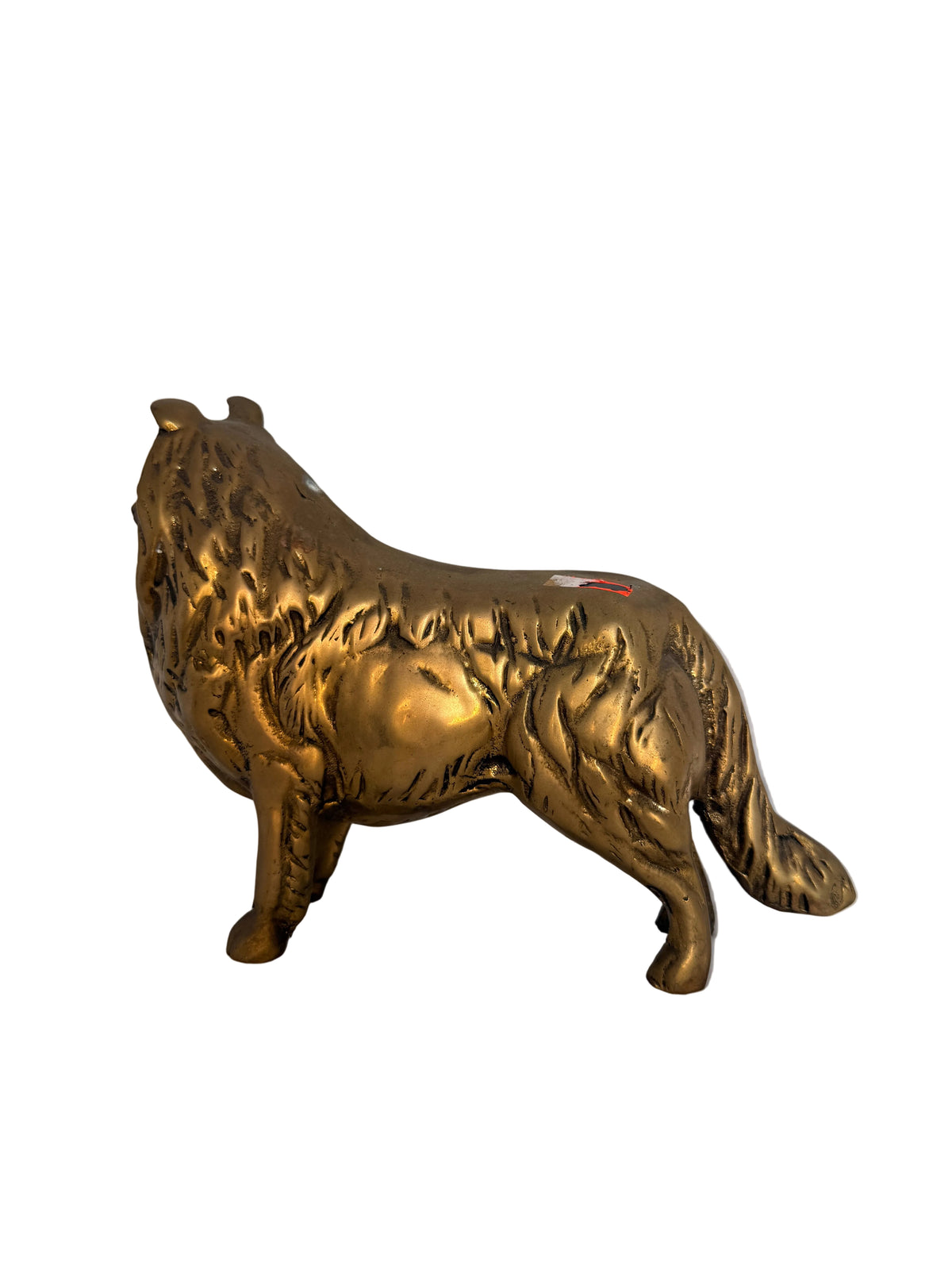 Solid Brass Collie Dog Figurine