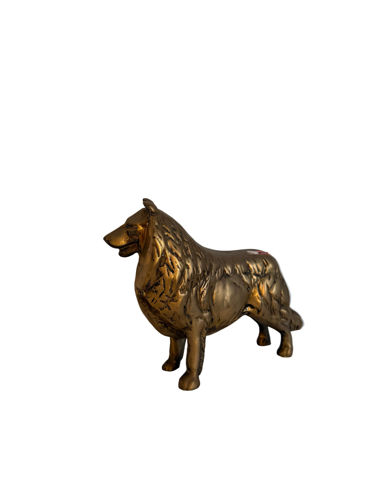 Solid Brass Collie Dog Figurine