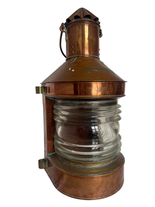 Vintage Copper and Brass Ship’s Masthead Navigation Lantern