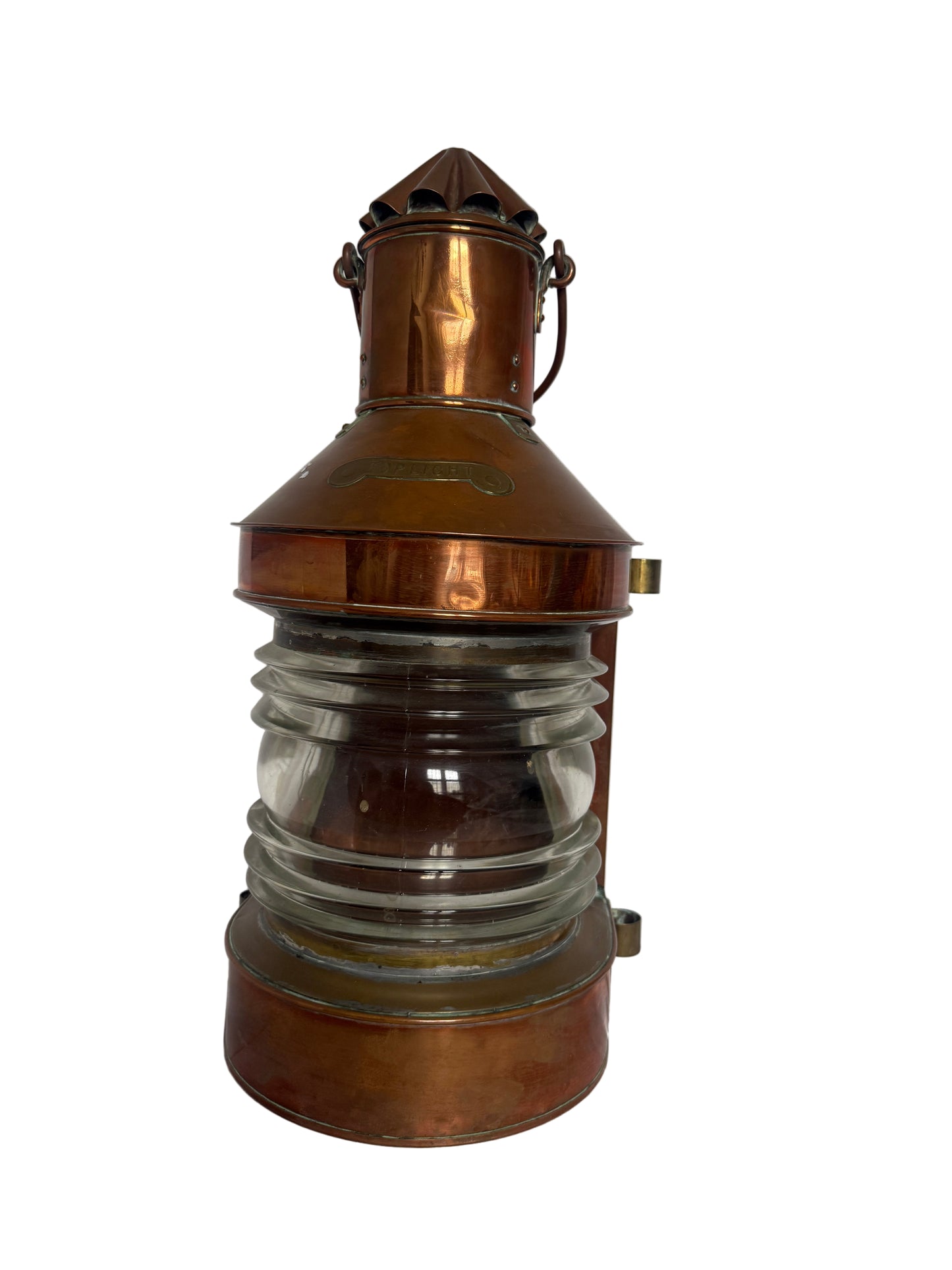 Vintage Copper and Brass Ship’s Masthead Navigation Lantern