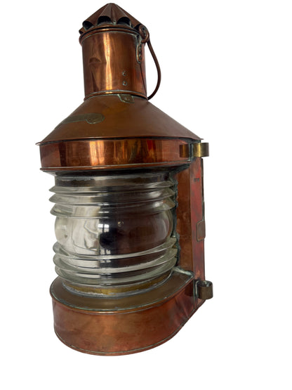 Vintage Copper and Brass Ship’s Masthead Navigation Lantern