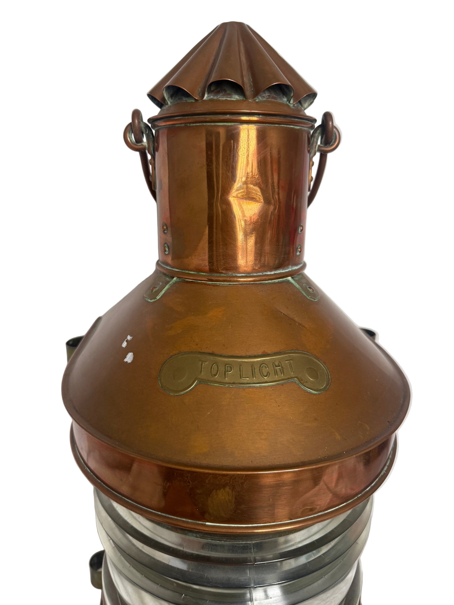 Vintage Copper and Brass Ship’s Masthead Navigation Lantern