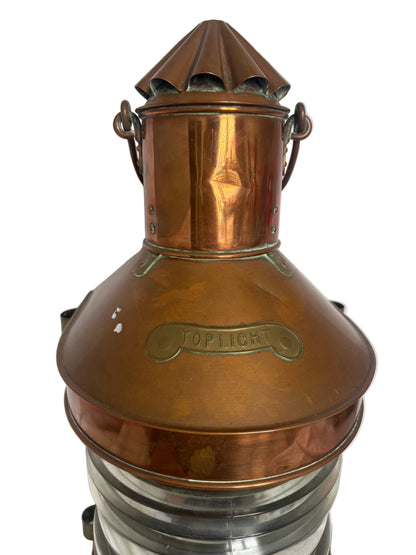 Vintage Copper and Brass Ship’s Masthead Navigation Lantern