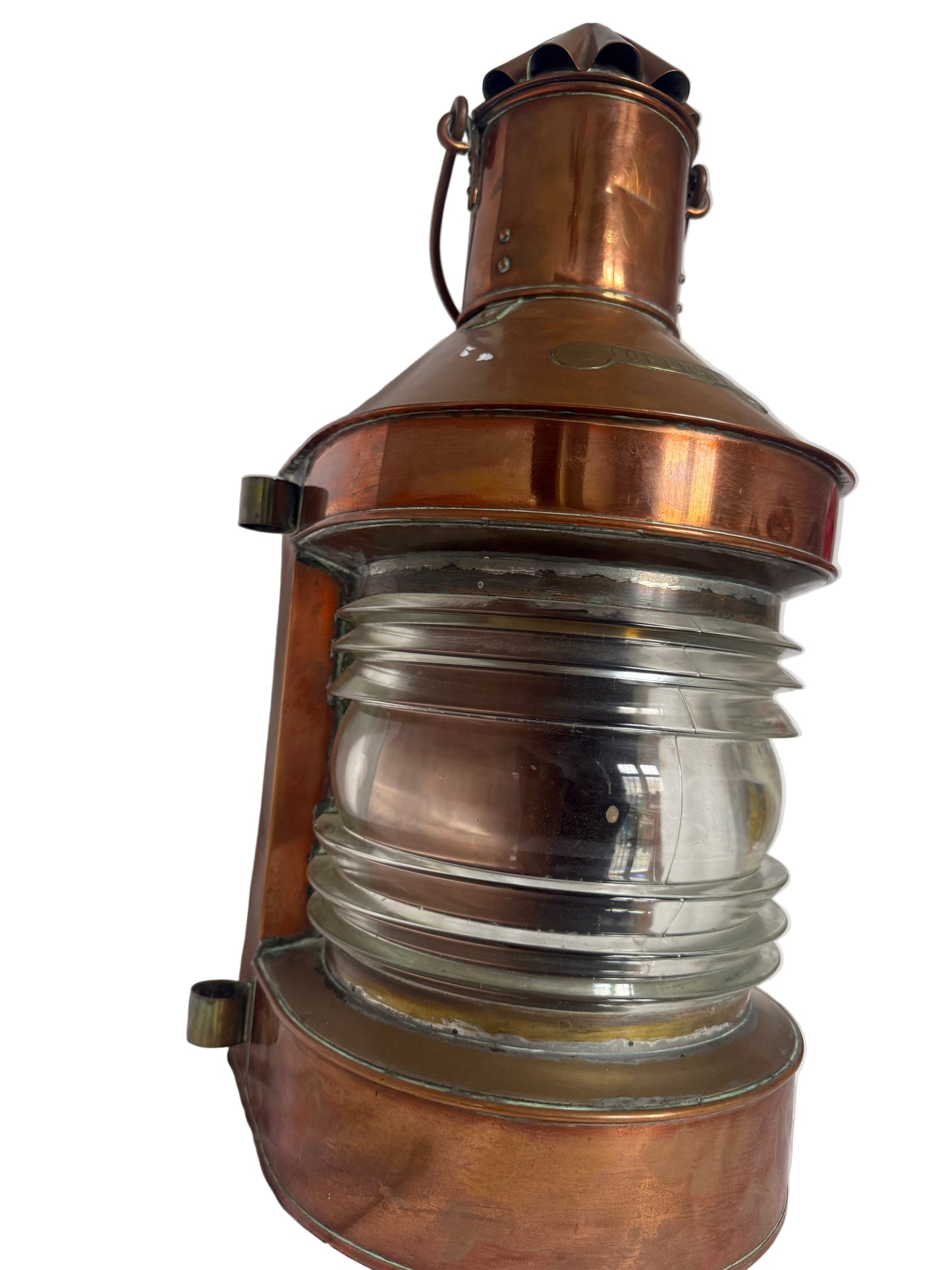 Vintage Copper and Brass Ship’s Masthead Navigation Lantern