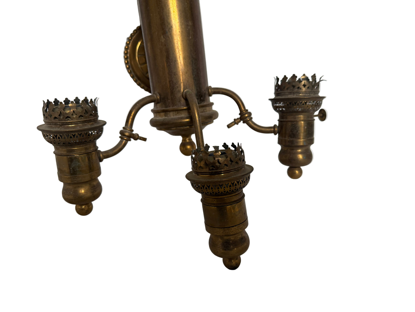 Antique French Brass Railroad Sconce