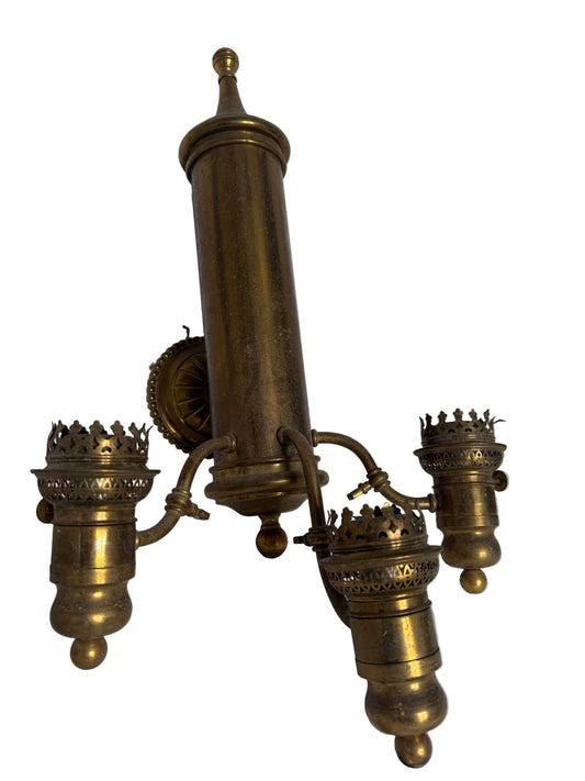 Antique French Brass Railroad Sconce