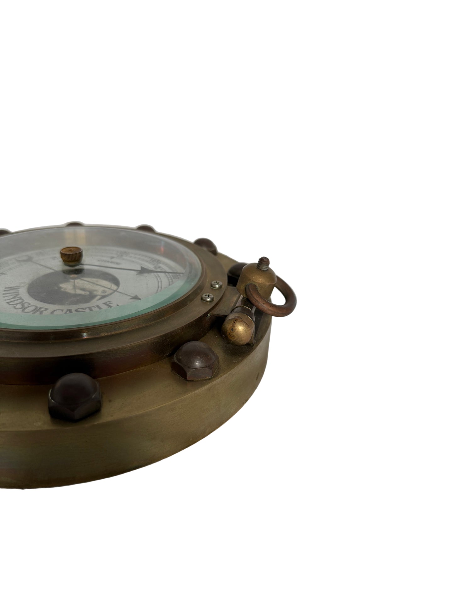 Brass Porthole-Style Aneroid Barometer (Possibly from the Cape Town Castle)