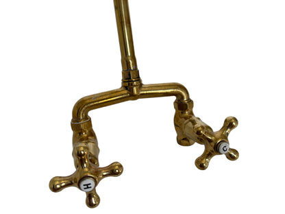 Exposed solid brass shower set with straight finish