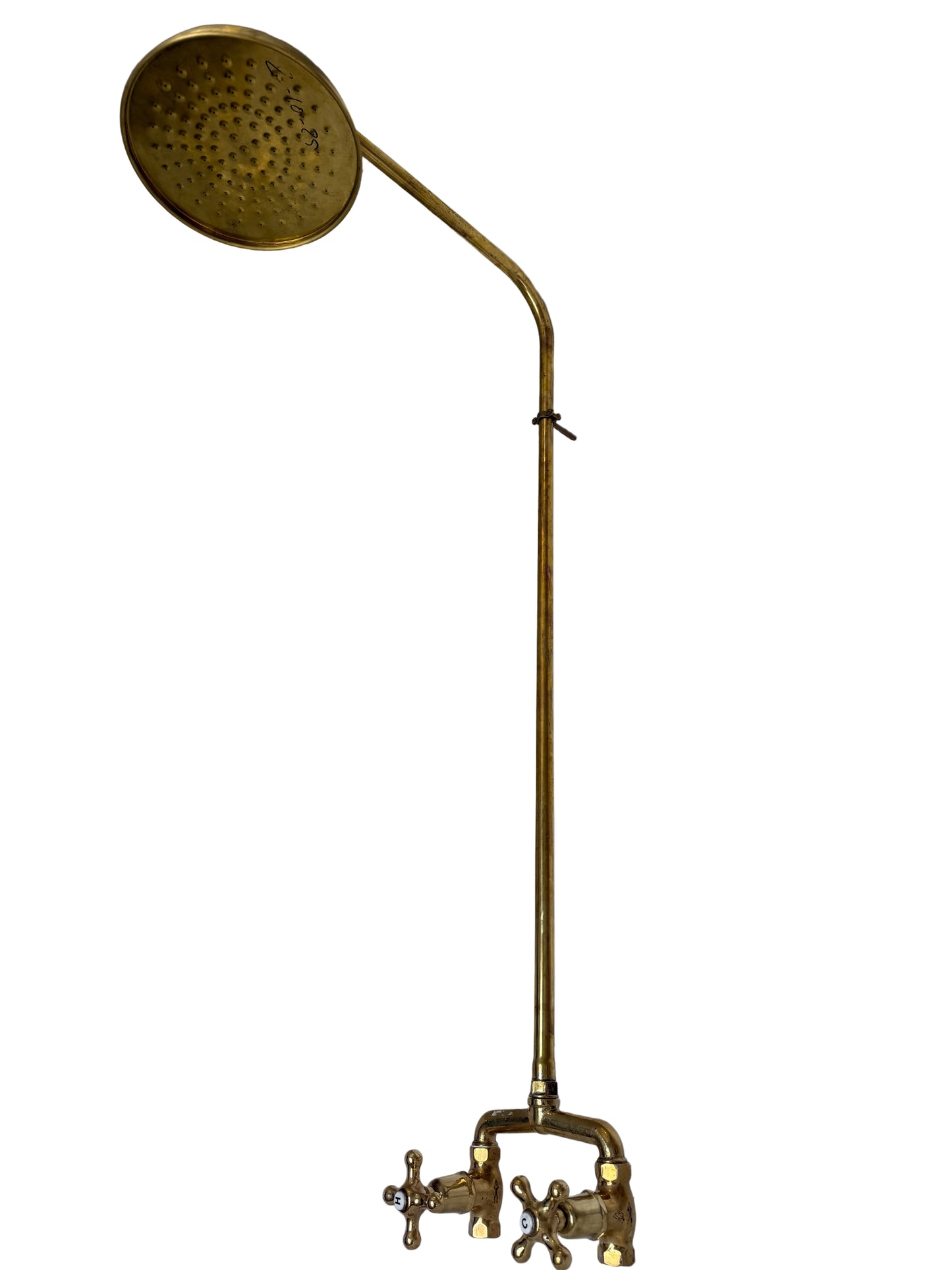 Exposed solid brass shower set with straight finish