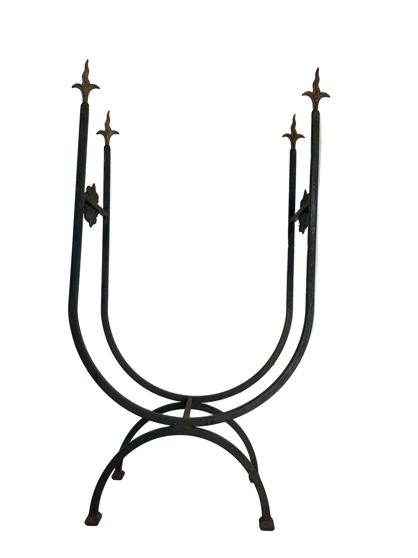 Vintage Brutalist Wrought Iron Candelabras