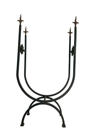 Vintage Brutalist Wrought Iron Candelabras