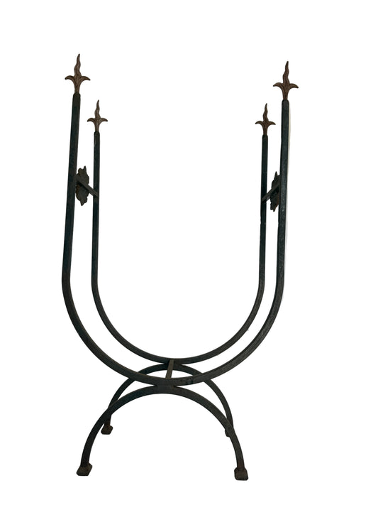 Vintage Brutalist Wrought Iron Candelabras