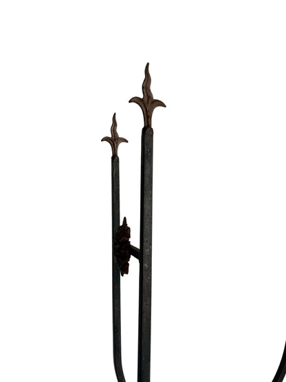 Vintage Brutalist Wrought Iron Candelabras