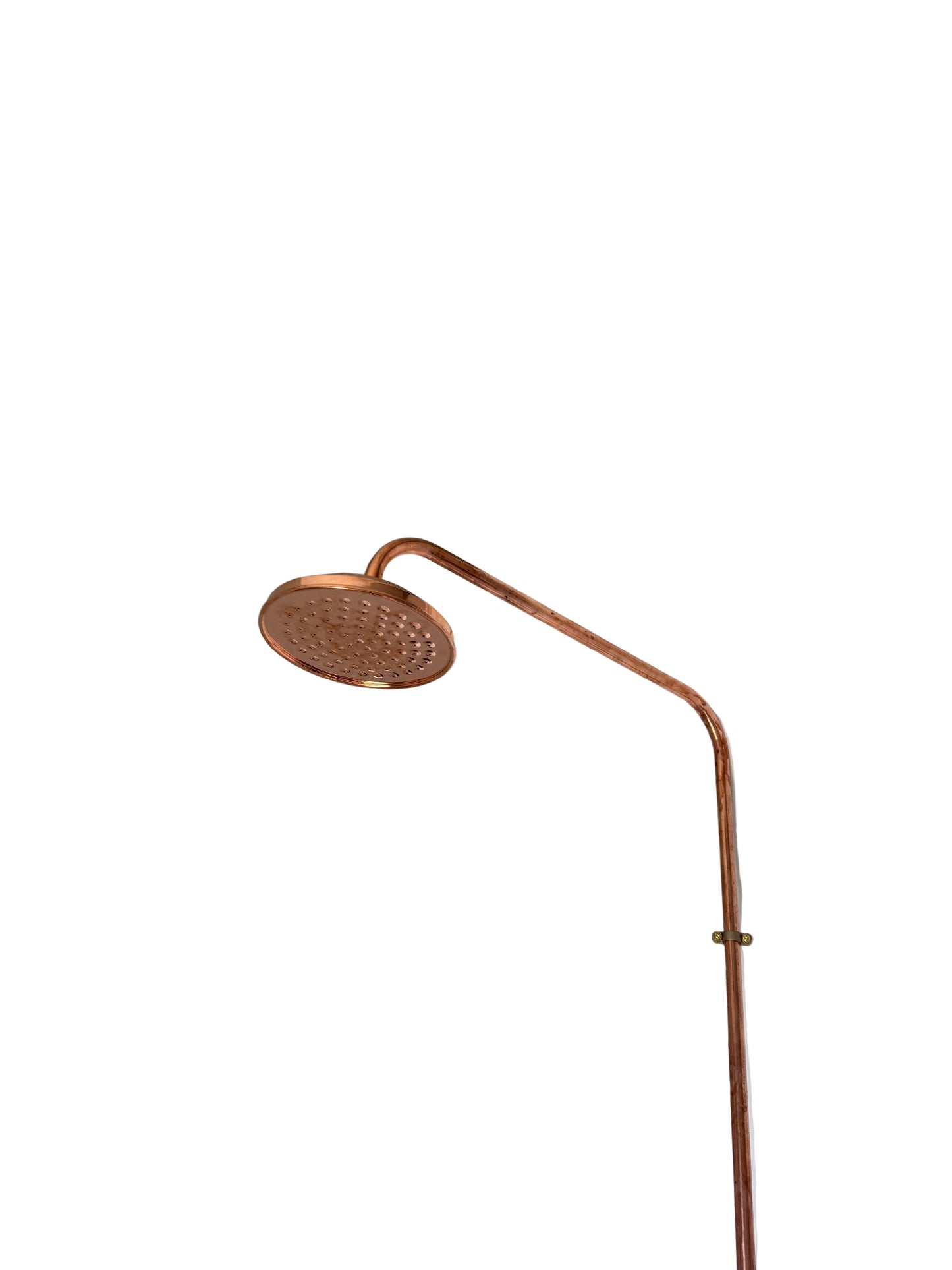 Exposed Solid Brass & Copper Shower Set with Straight Finish & Copper Rose