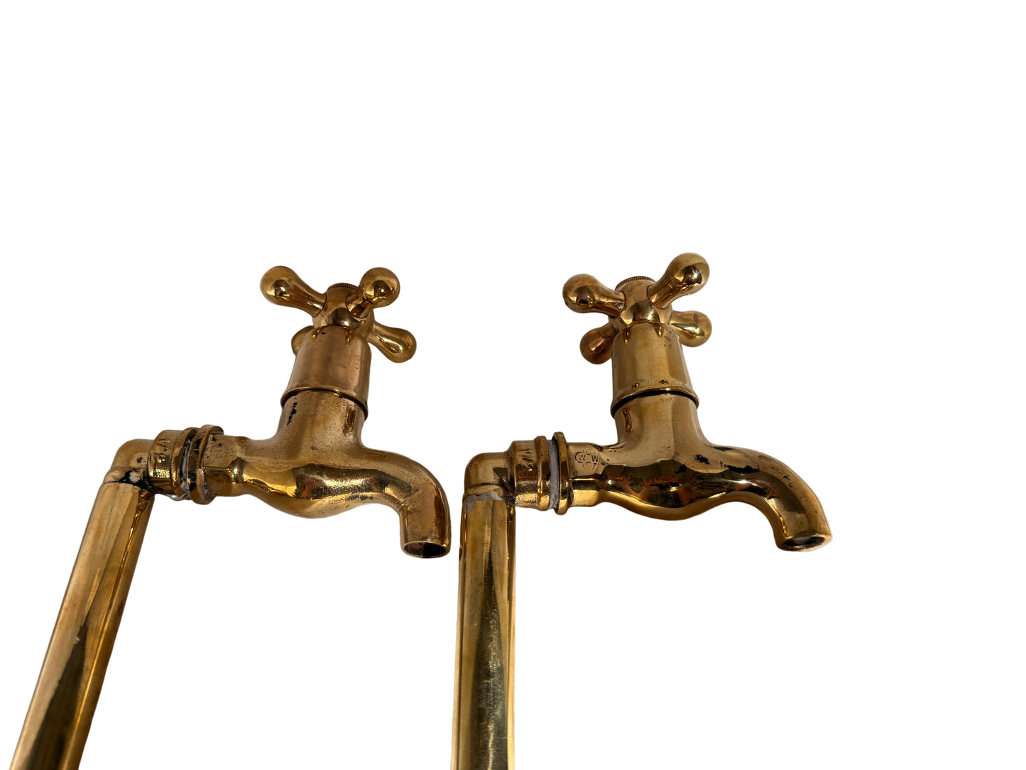 Solid Brass Vintage-Style Pillar-Mounted Taps