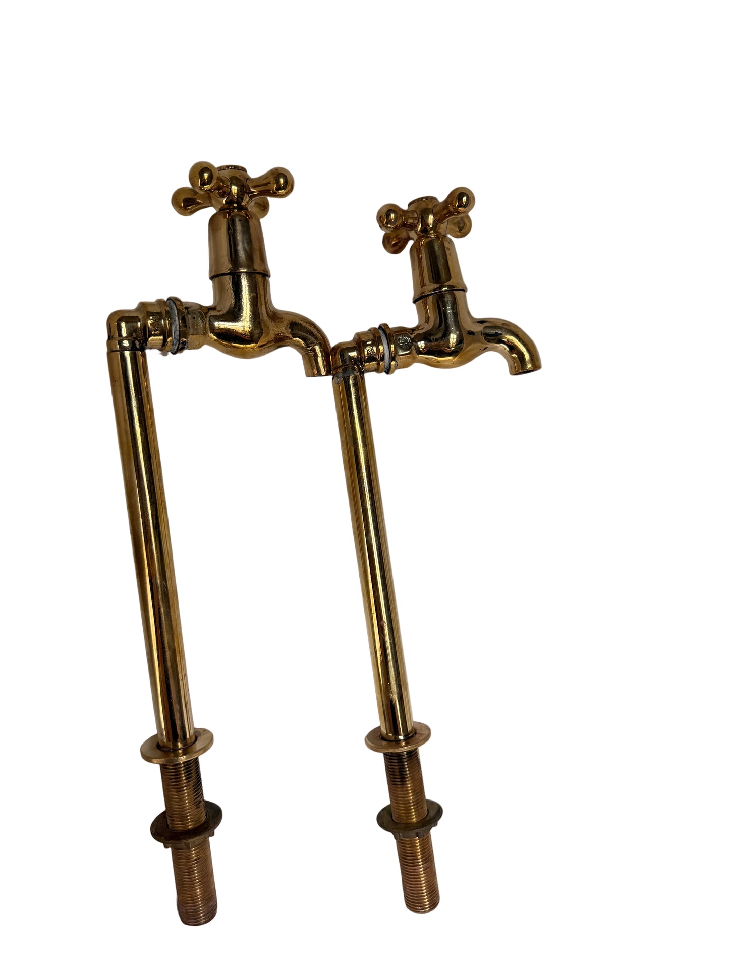 Solid Brass Vintage-Style Pillar-Mounted Taps