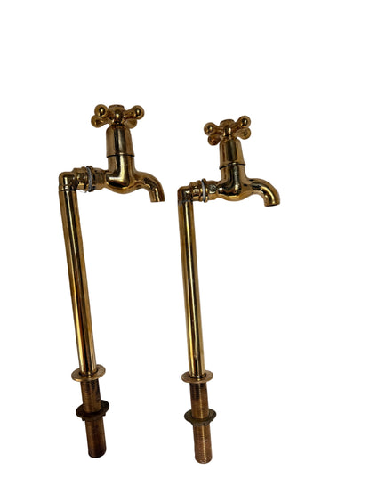 Solid Brass Vintage-Style Pillar-Mounted Taps