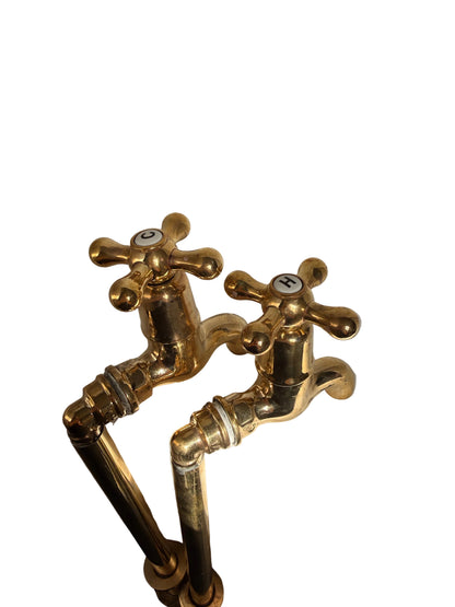 Solid Brass Vintage-Style Pillar-Mounted Taps