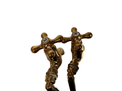 Solid Brass Vintage-Style Pillar-Mounted Taps