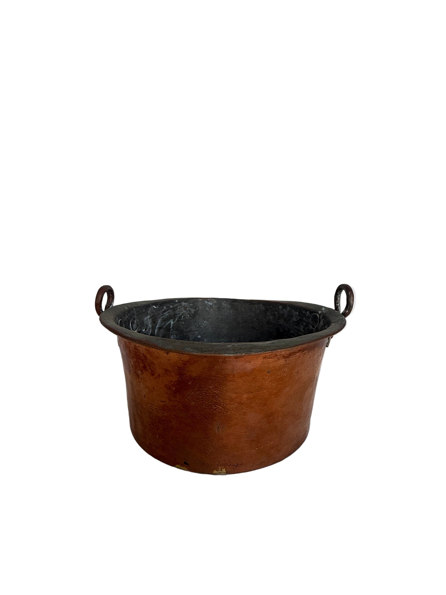 Hand-Hammered Copper Cauldron / Pot with Iron Handles
